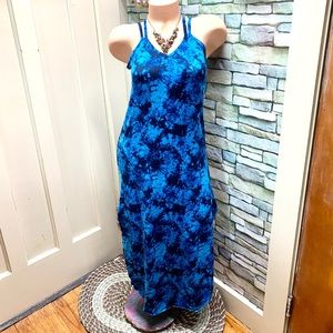 Blue long summer dress